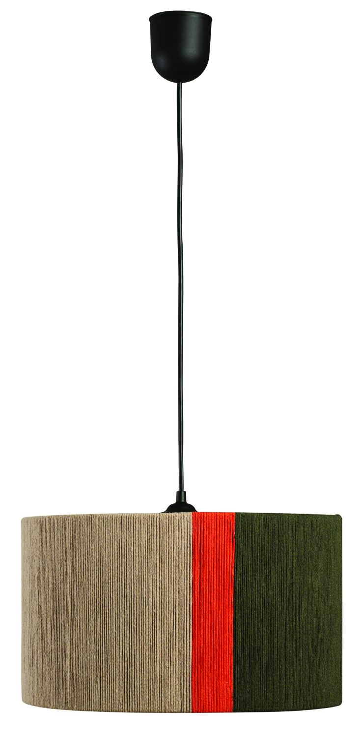 Φωτιστικό μονόφωτο σχοινί λαδί/πορτοκαλι Ε27 Φ35