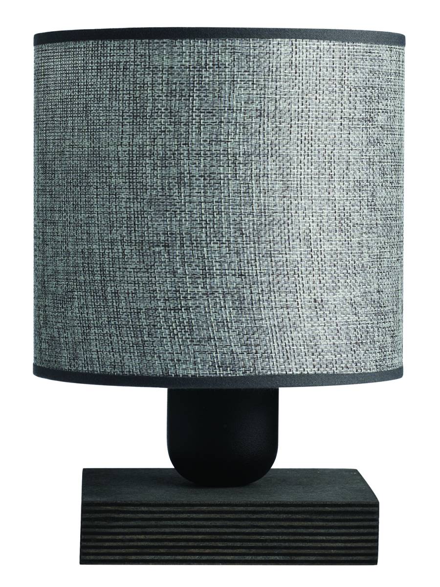 Φωτιστικό Πορτατίφ ξύλο/αμπαζούρ γκρί Ε27 Φ15