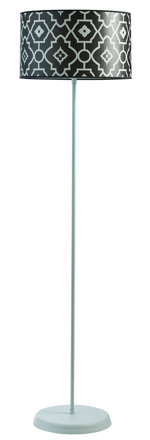 Φωτιστικό δαπέδου μέταλλο/αμπαζούρ γκρί/λευκό Ε27