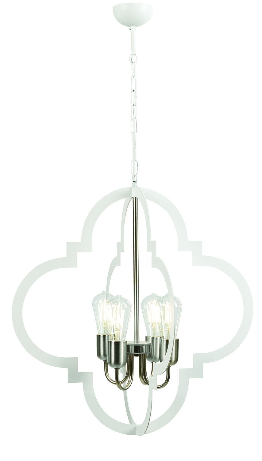 Φωτιστικό Πολύφωτο 4φ μέταλλο λευκό/νίκελ Ε27