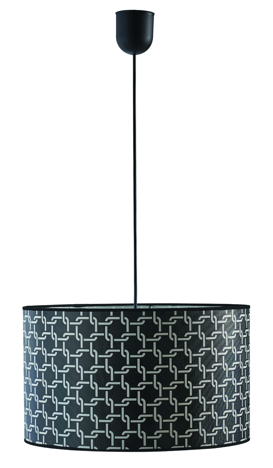 Φωτιστικό μονόφωτο αμπαζούρ μαύρο/λευκό Ε27 Φ40