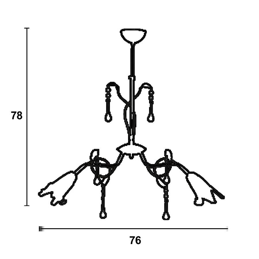 Φωτιστικό Πολύφωτο 2φ Μέταλλο μπρονζέ/Γυαλί Ε14