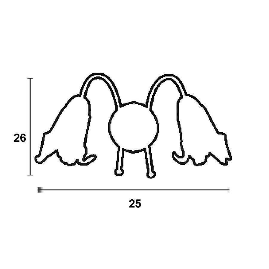 Απλίκα  Μέταλλο μπρονζέ   2χΕ14 δίφωτη με γυαλί