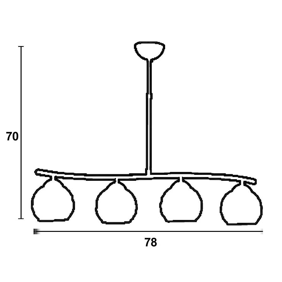 Φωτιστικό Πολύφωτο 4φ Μέταλλο χρώμιο/Γυαλί Ε27