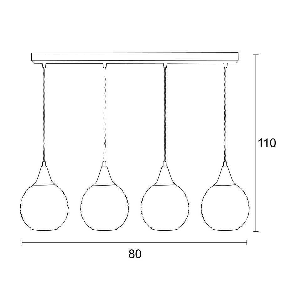Φωτιστικό Πολύφωτο 4φ Μέταλλο/Γυαλί Ε27