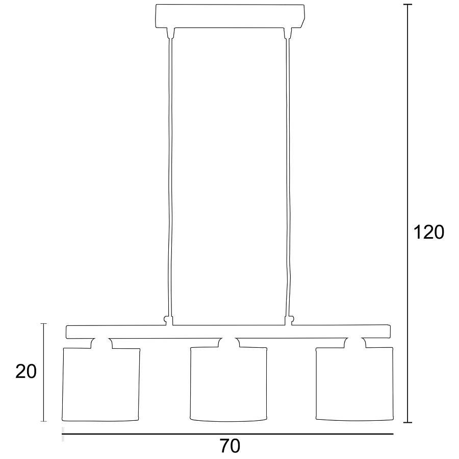 Φωτιστικό Πολύφωτο 3φ Μέταλλο/Αμπαζούρ μαύρο Ε27