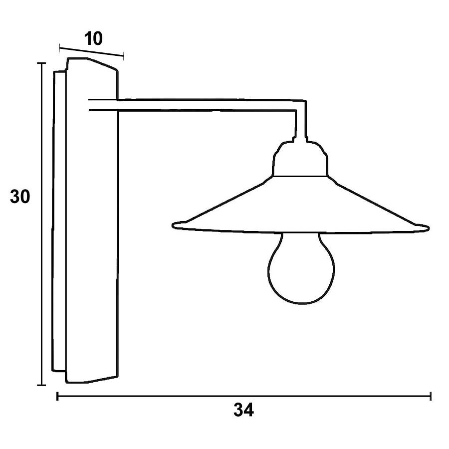 Απλίκα Ξύλο/Μέταλλο μαύρο Ε27