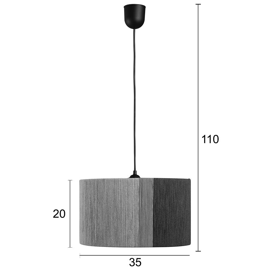 Φωτιστικό μονόφωτο σχοινί γκρί/κιτρινο Ε27 Φ35