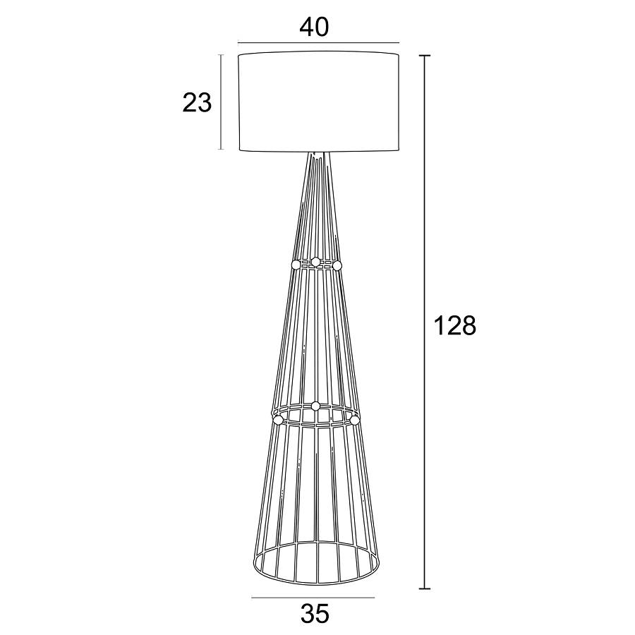 Φωτιστικό δαπέδου μέταλλο μαύρο αμπαζούρ μόκα  Ε27