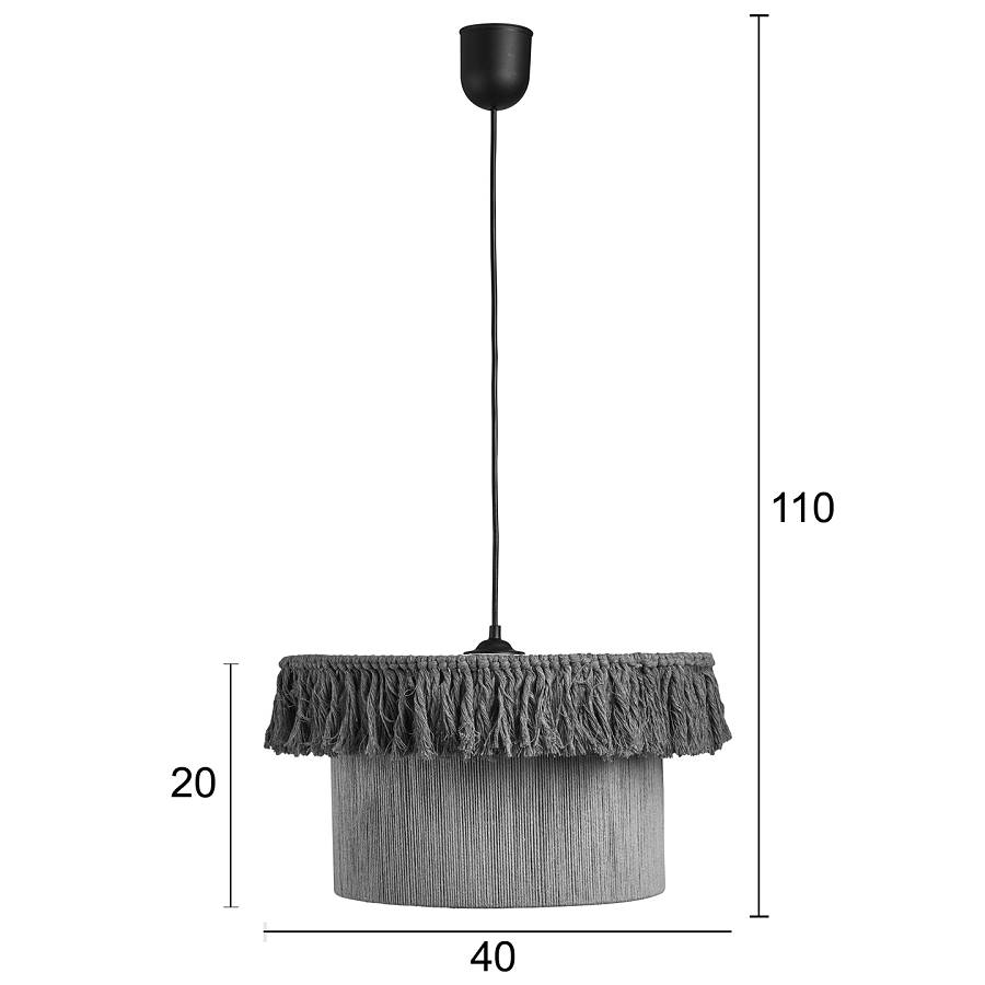 Φωτιστικό μονόφωτο BOHO  σχοινί καφέ/μελί Ε27 Φ40