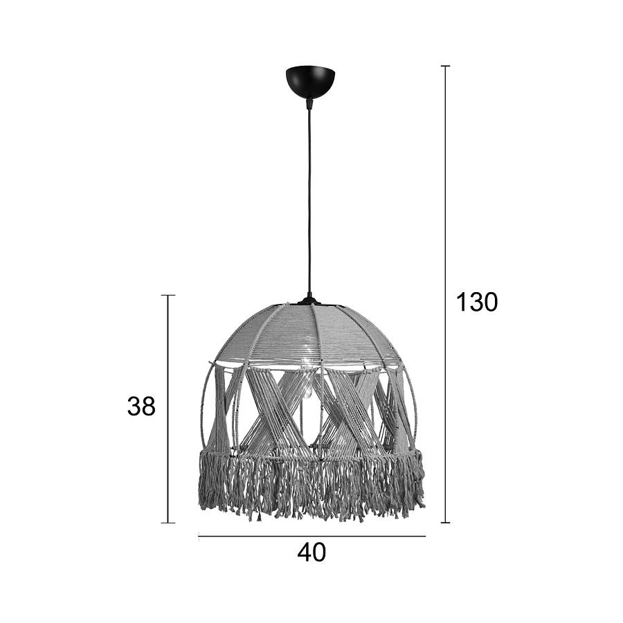 Φωτιστικό μονόφωτο  σχοινί natural Ε27 Φ40