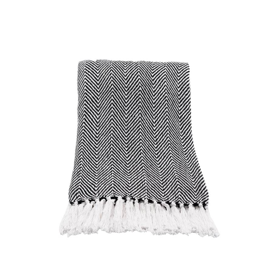 MINTONI ΡΙΧΤΑΡΙ ΒΑΜΒΑΚΙ POLYESTER ΜΑΥΡΟ ΛΕΥΚΟ 130x170cm