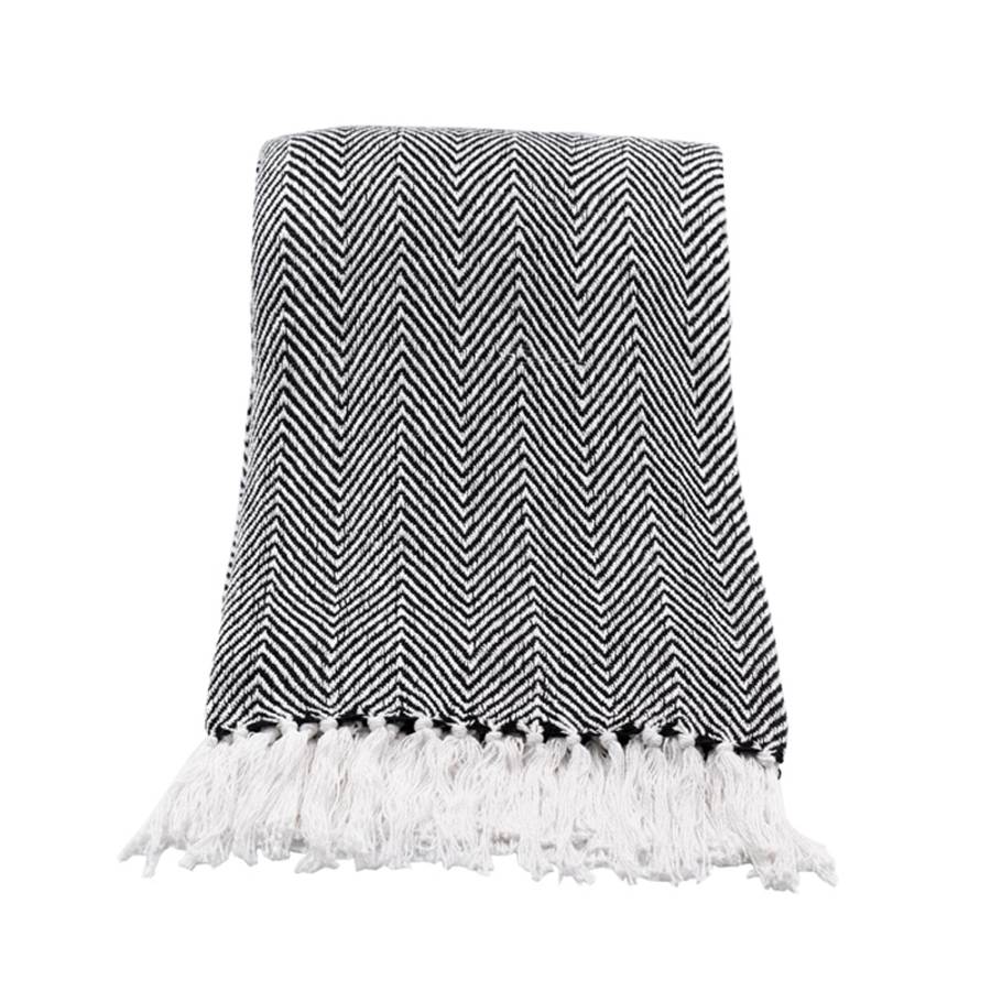 MINTONI ΡΙΧΤΑΡΙ ΒΑΜΒΑΚΙ POLYESTER ΜΑΥΡΟ ΛΕΥΚΟ 180x240cm