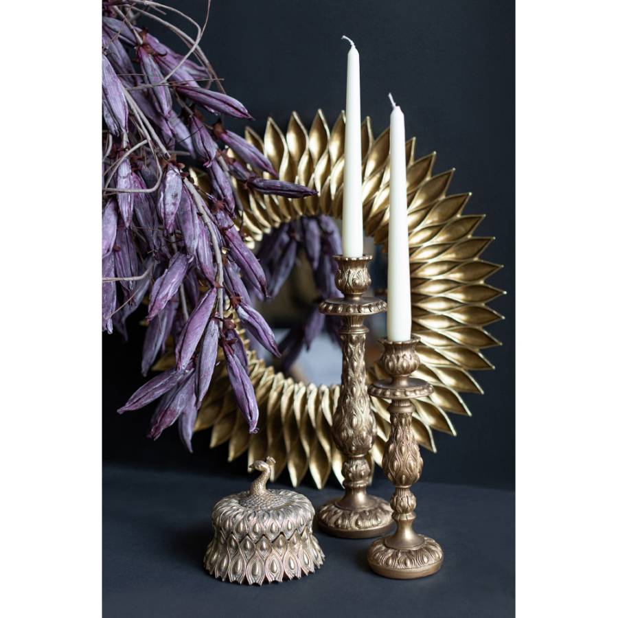 PEACOCK ΚΗΡΟΠΗΓΙΟ POLYRESIN ΧΡΥΣΟ ΑΝΤΙΚΕ 10x10xH33cm