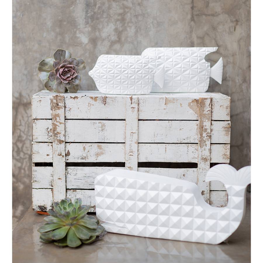 PISTRIS 1 DECO ΨΑΡΙ POLYRESIN ΛΕΥΚΟ 40x10,7x17,6