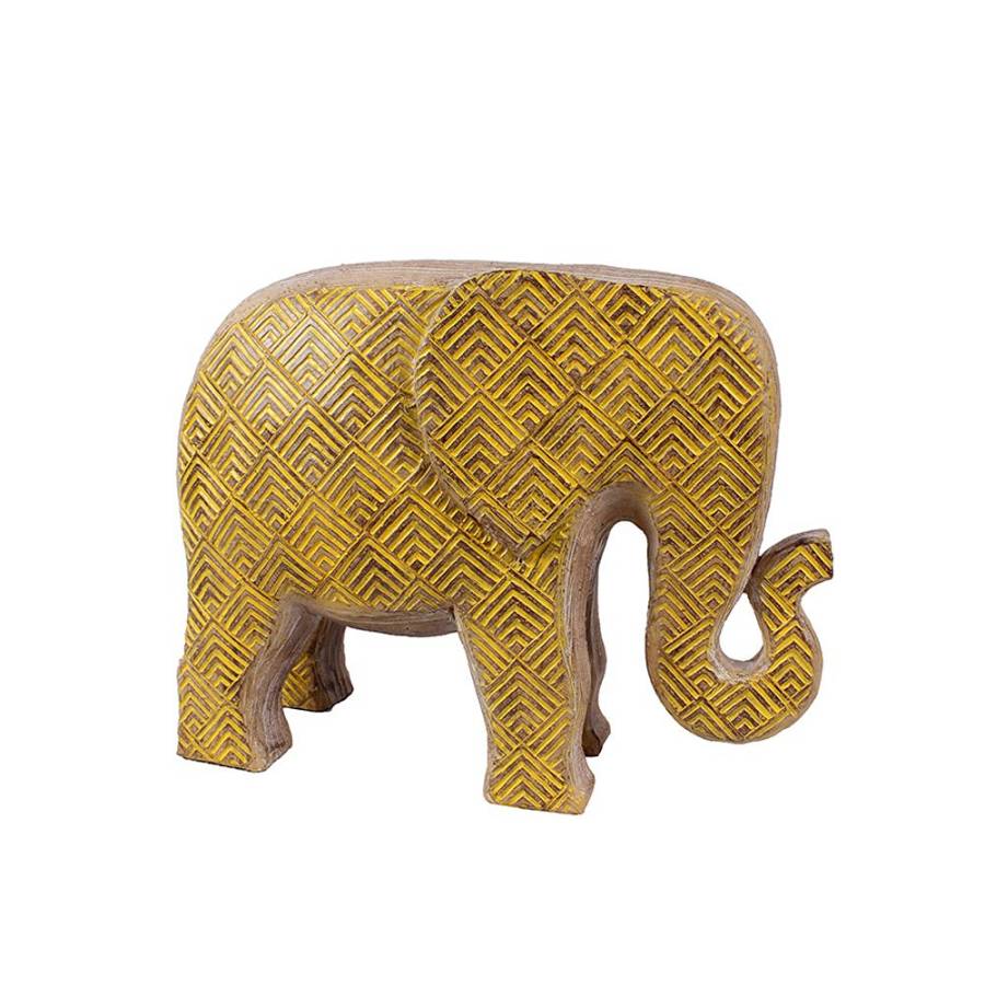 AFRICANA 2 DECO ΕΛΕΦΑΝΤΑΣ POLYRESIN ΚΙΤΡΙΝΟ 29x12,5xH22cm
