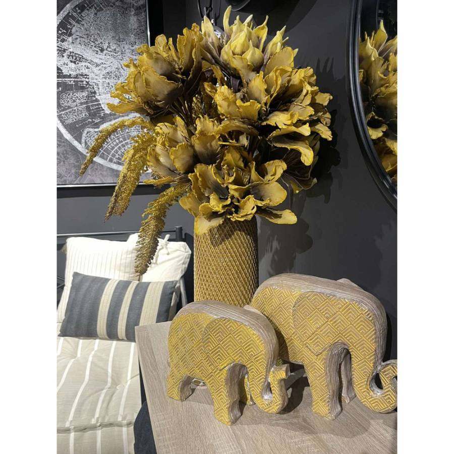 AFRICANA 2 DECO ΕΛΕΦΑΝΤΑΣ POLYRESIN ΚΙΤΡΙΝΟ 29x12,5xH22cm
