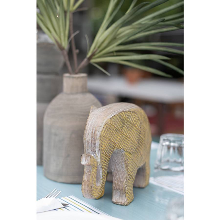 AFRICANA 2 DECO ΕΛΕΦΑΝΤΑΣ POLYRESIN ΚΙΤΡΙΝΟ 29x12,5xH22cm