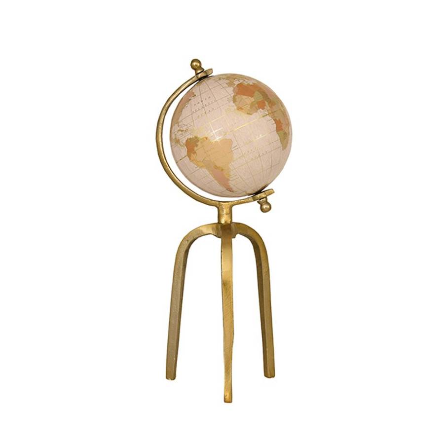 GLOBUS ΥΔΡΟΓΕΙΟΣ ΑΛΟΥΜΙΝΙΟ ΠΛΑΣΤΙΚΟ ΧΡΥΣΟ ΛΕΥΚΟ D15xH41cm