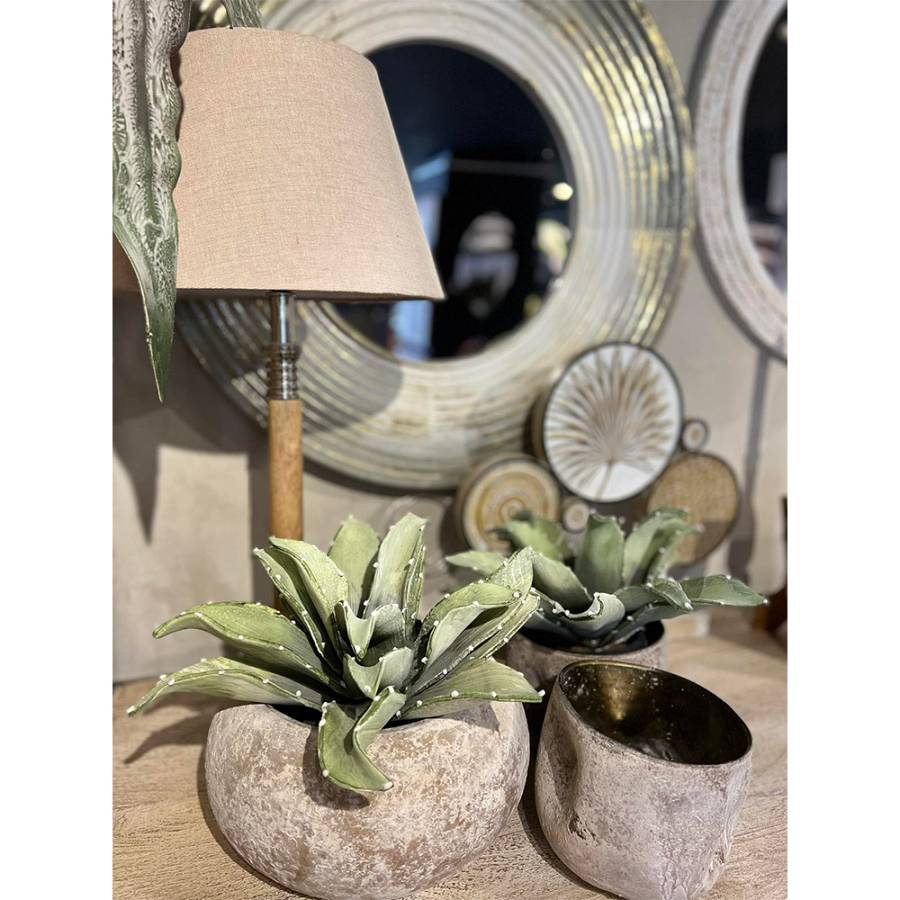 ZEOLITH ΒΑΣΗ ΡΕΣΩ ΓΥΑΛΙ ΜΕΛΙ ΧΡΥΣΟ D15xH12cm