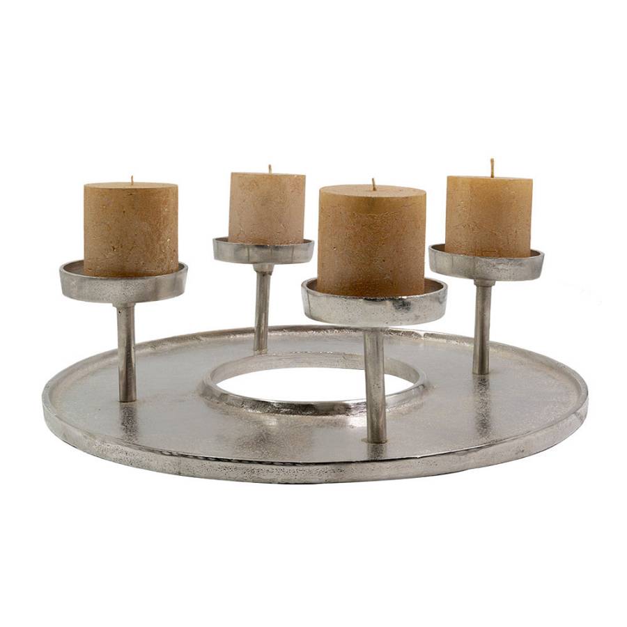 REDON DECO ΚΗΡΟΠΗΓΙΟ ΑΛΟΥΜΙΝΙΟ ΑΣΗΜΙ D42xH11cm