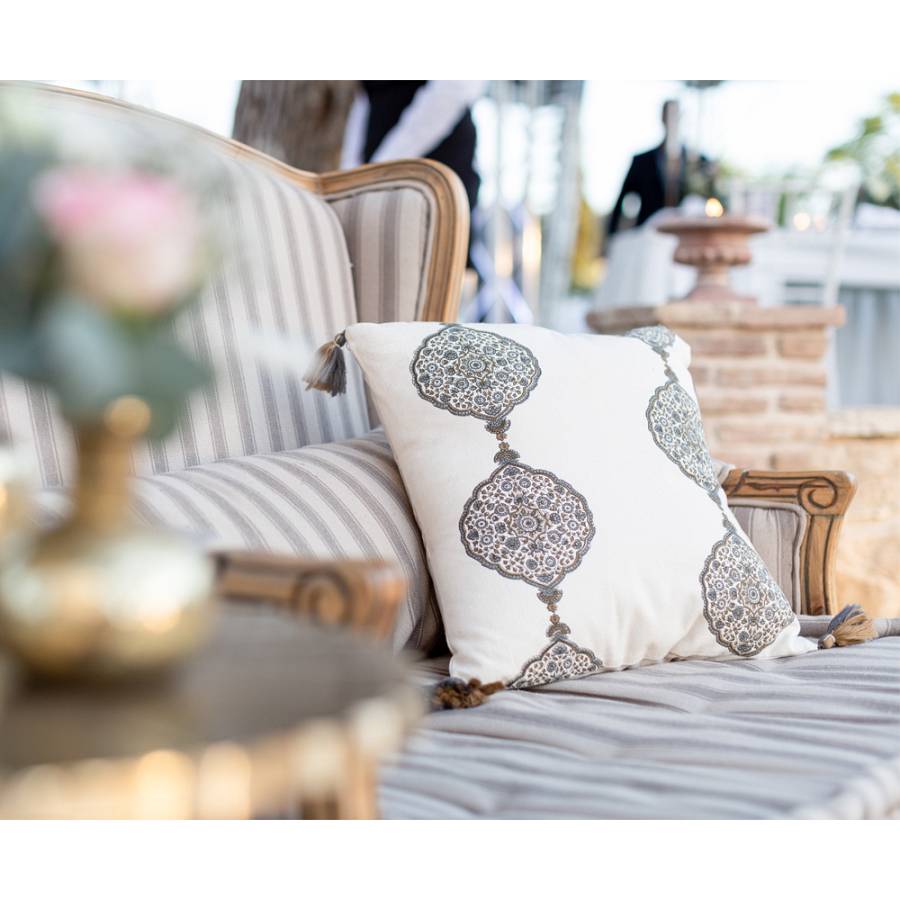 AMMOS 3 ΔΙΑΚΟΣΜΗΤΙΚΟ ΜΑΞΙΛΑΡΙ ΥΦΑΣΜΑ ΒΑΜΒΑΚΙ ΜΠΕΖ ΚΑΦΕ 45x45cm