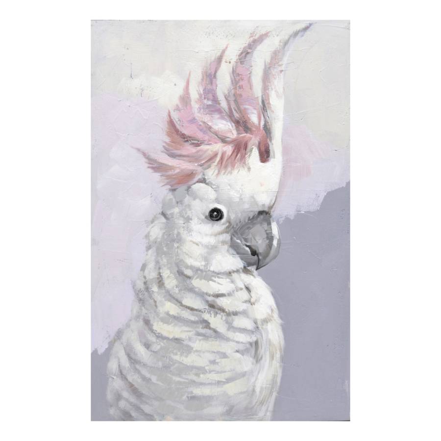 COCKATOO ΠΙΝΑΚΑΣ ΚΑΜΒΑΣ ΛΕΥΚΟ ΓΚΡΙ ΞΥΛΟ ΡΟΖ 60x90xH3cm