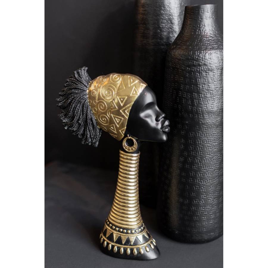 ABENI 2 DECO ΦΙΓΟΥΡΑ POLYRESIN ΜΑΥΡΟ ΧΡΥΣΟ 19,3x7,3xH32,9cm