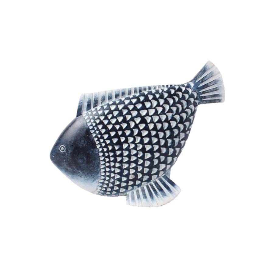 CHROMIS 1 DECO ΨΑΡΙ POLYRESIN ΜΠΛΕ ΛΕΥΚΟ 22,5x7,5xH18cm