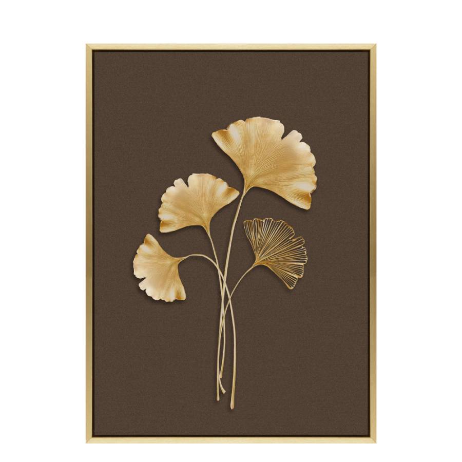 CHENGO BROWN ΠΙΝΑΚΑΣ ΚΑΜΒΑΣ ΚΑΦΕ ΜΠΕΖ ΞΥΛΟ ΚΟΡΝΙΖΑ ΧΡΥΣΟ 31,5x41,5xH3,5cm