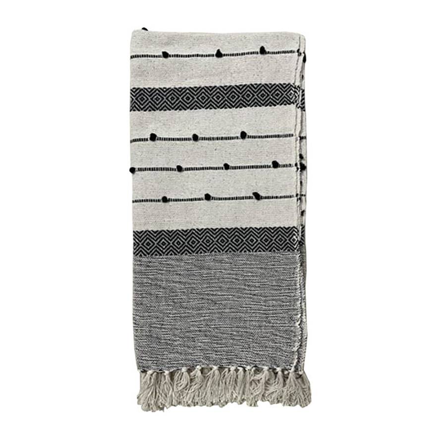 SAND ΡΙΧΤΑΡΙ ΔΙΑΚΟΣΜΗΤΙΚΟ ΒΑΜΒΑΚΙ ΛΕΥΚΟ ΜΑΥΡΟ 125x150cm