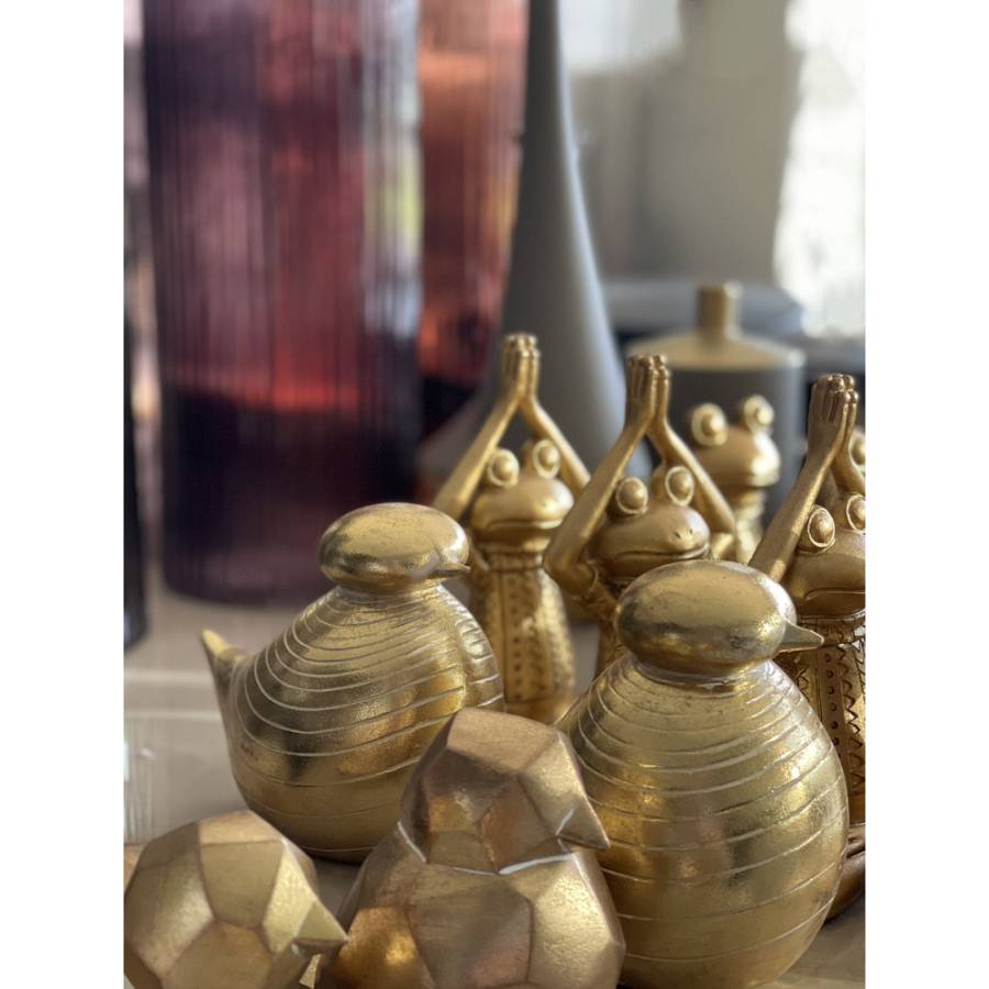 GORRION 4 DECO ΠΟΥΛΙ POLYRESIN ΧΡΥΣΟ 13,3x9,8xH14,3cm