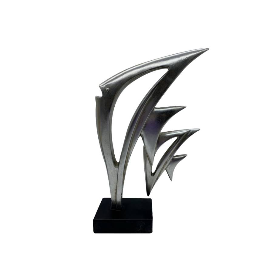 PEZ 2 DECO ΨΑΡΙ POLYRESIN ΑΣΗΜΙ ΜΑΥΡΟ 22,4x7,9xH23,4cm