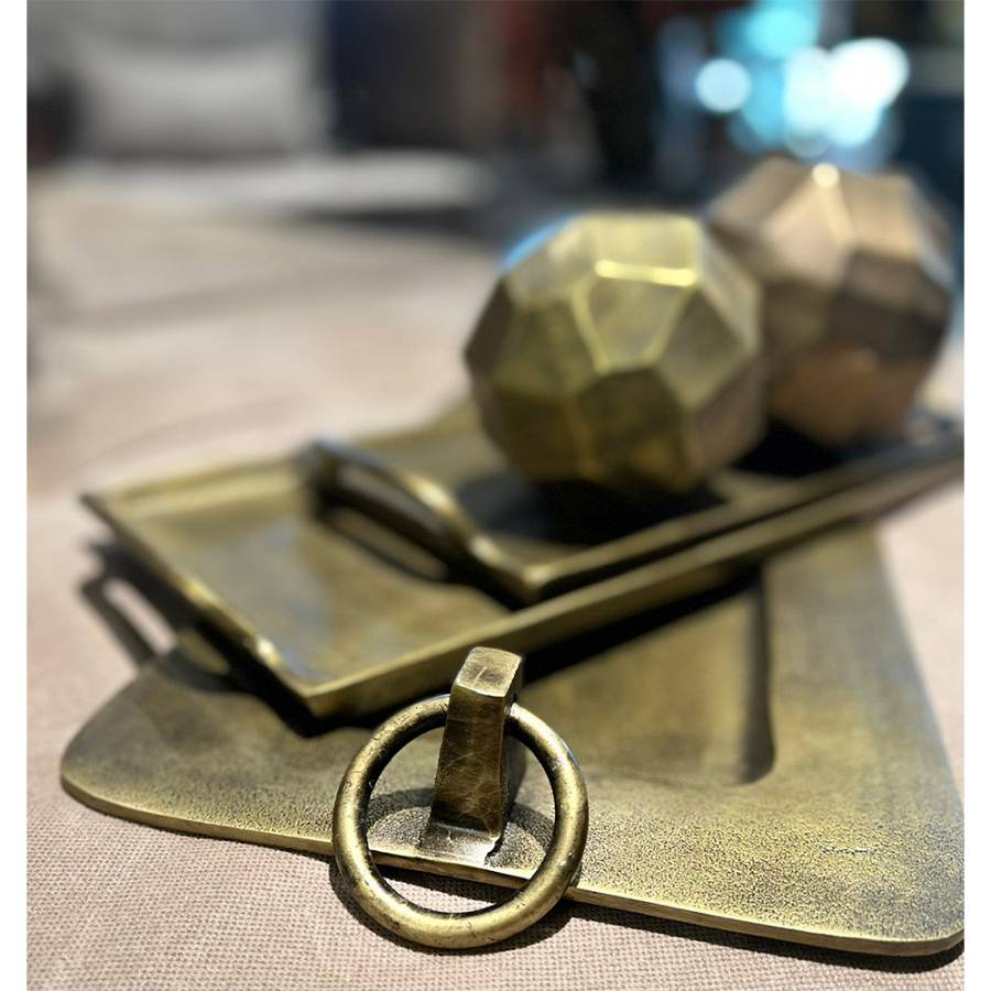 KLIPPE ΔΙΣΚΟΣ ΑΛΟΥΜΙΝΙΟ ΧΡΥΣΟ ΑΝΤΙΚΕ 50x25xH6cm