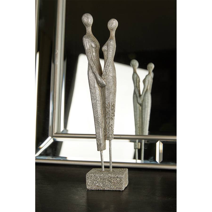 ENSEMBLE DECO ΦΙΓΟΥΡΑ POLYRESIN ΑΣΗΜΙ 8,2x4,8xH30,7cm