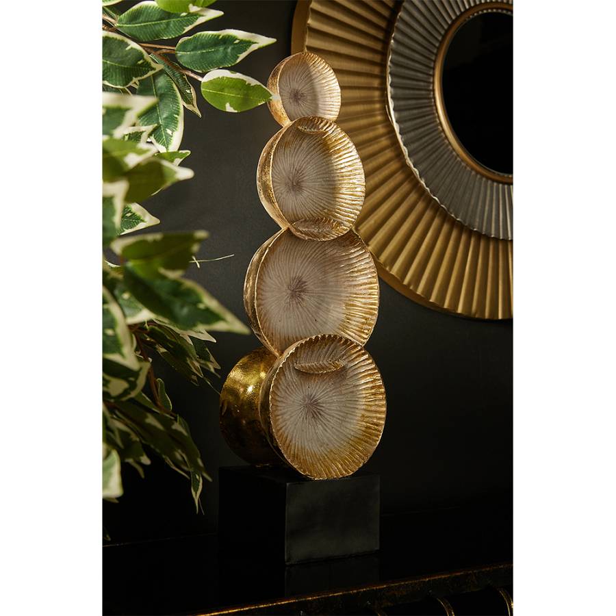 KESA DECO TOTEM POLYRESIN ΧΡΥΣΟ ΜΑΥΡΟ 15,5x11,5xH49cm