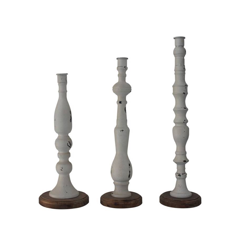 LA POUPEE ΚΗΡΟΠΗΓΙΟ SET 3ΤΜΧ ΜΕΤΑΛΛΟ ΞΥΛΟ ΛΕΥΚΟ ΦΥΣΙΚΟ D11-11-11xH45-39-35cm