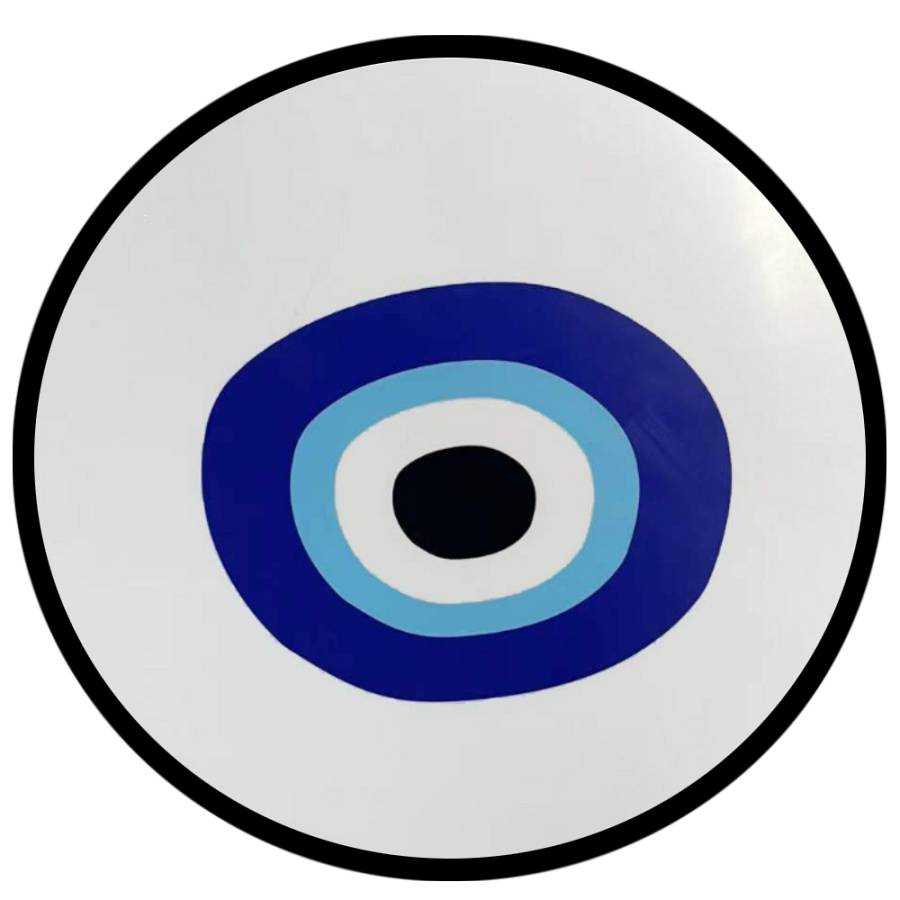BLUE EYES ΔΙΣΚΟΣ MDF ΛΕΥΚΟ ΜΠΛΕ ΜΑΥΡΟ D40xH3,5cm
