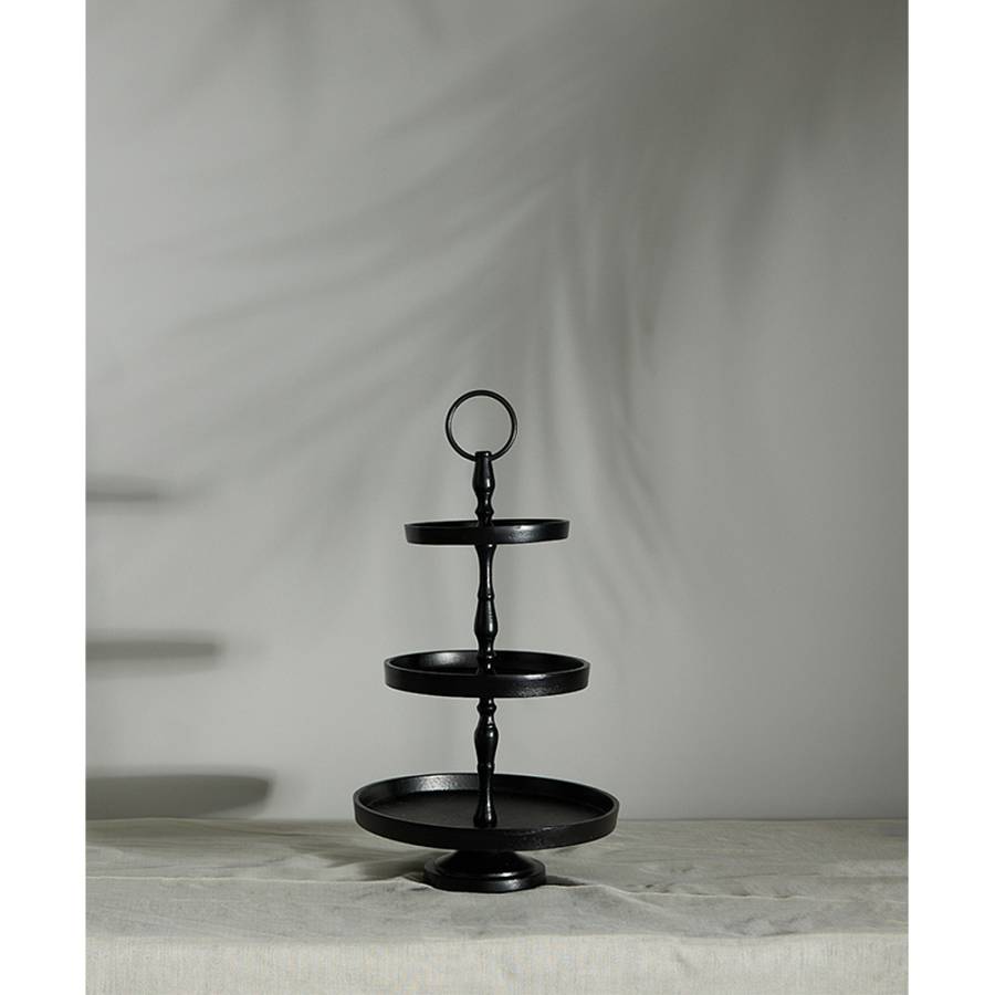 SERVIR STAND 3ΘΕΣΕΩΝ ΑΛΟΥΜΙΝΙΟ ΜΑΥΡΟ D22xH36cm