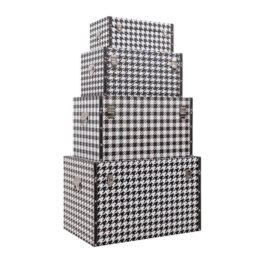 FERRE ΜΠΑΟΥΛΑ SET 4ΤΕΜ ΜΑΥΡΟ ΛΕΥΚΟ 64-56-48-40x40-34-28-20xH40-32-23-16cm