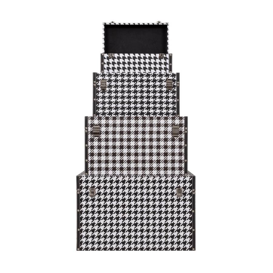 FERRE ΜΠΑΟΥΛΑ SET 4ΤΕΜ ΜΑΥΡΟ ΛΕΥΚΟ 64-56-48-40x40-34-28-20xH40-32-23-16cm