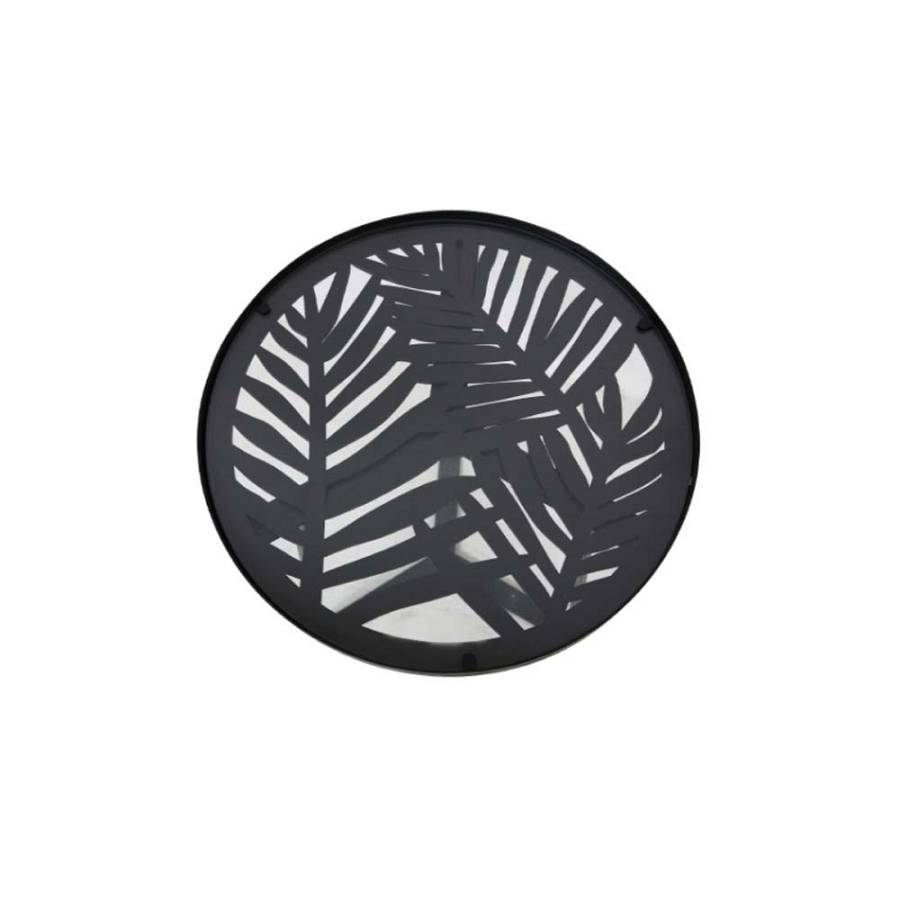 JUNGLE SIDE TABLE SET ΜΑΥΡΟ ΜΕ PATTERN ΜΑΥΡΟ D40-32xH50-45cm