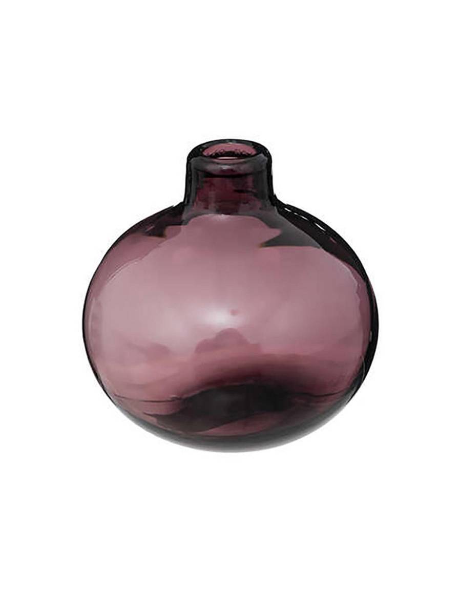 Βάζο γυαλ.μπουλ μωβ Φ12Χ11