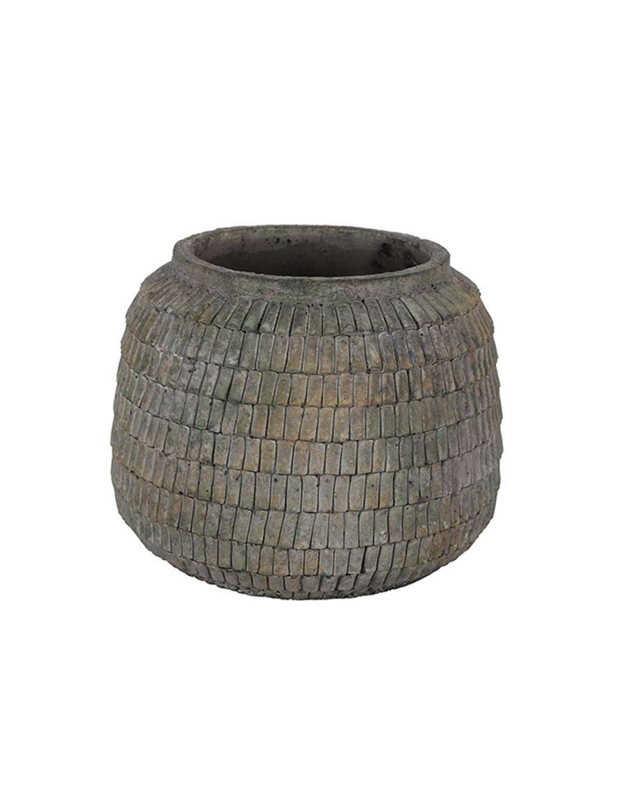 Βάζο κεραμ.Kira γκρι 19,5Χ15