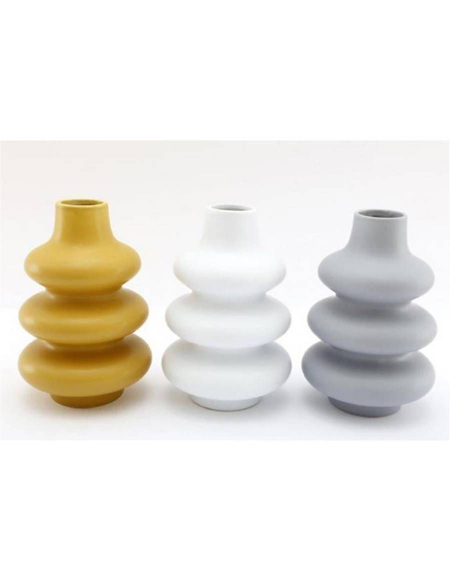 Βάζο κεραμ.ribbed 3 χρ. 13Χ21