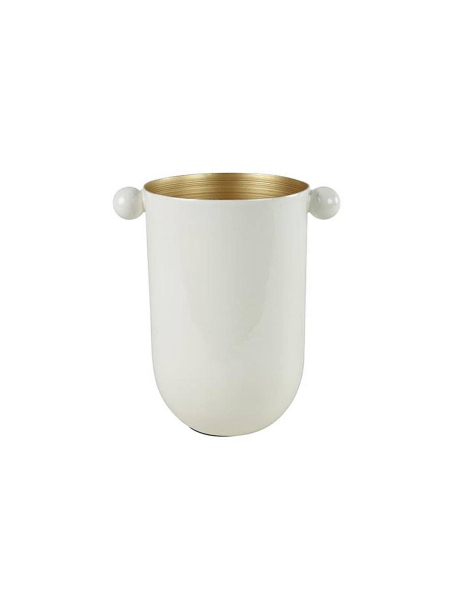 Βάζο μεταλ.λευκό/χρυσό Dido 13X18X19,5