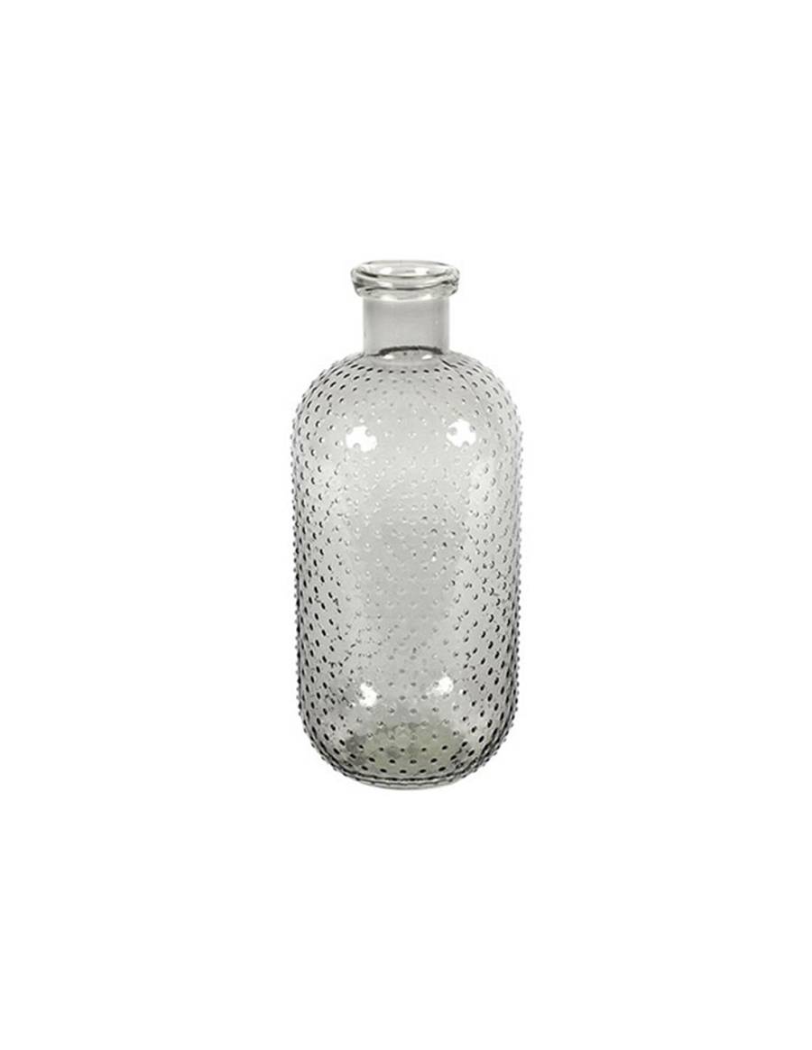 Βάζο μπουκάλι γυαλ.γκρι 11Χ24,5