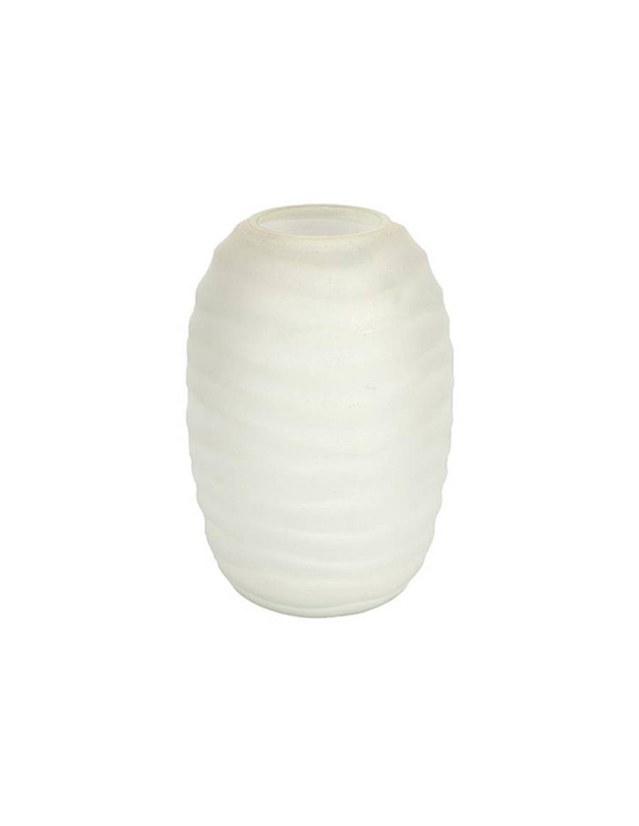 Βάζο οβάλ ματ  γυαλ.λευκό 15Χ22,5