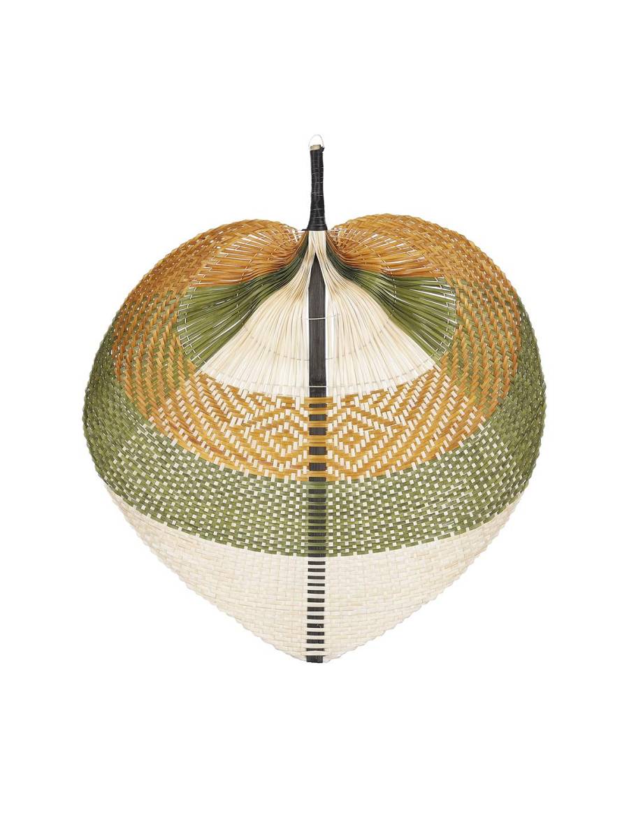 Βεντάλια ψάθινη τοίχου πράσινη 65Χ70