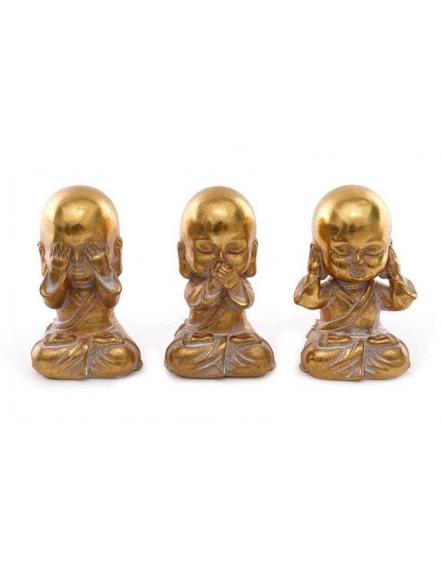 Βούδας κεραμ.μωρό χρυσός 15εκ. σ/3 see/hear/say
